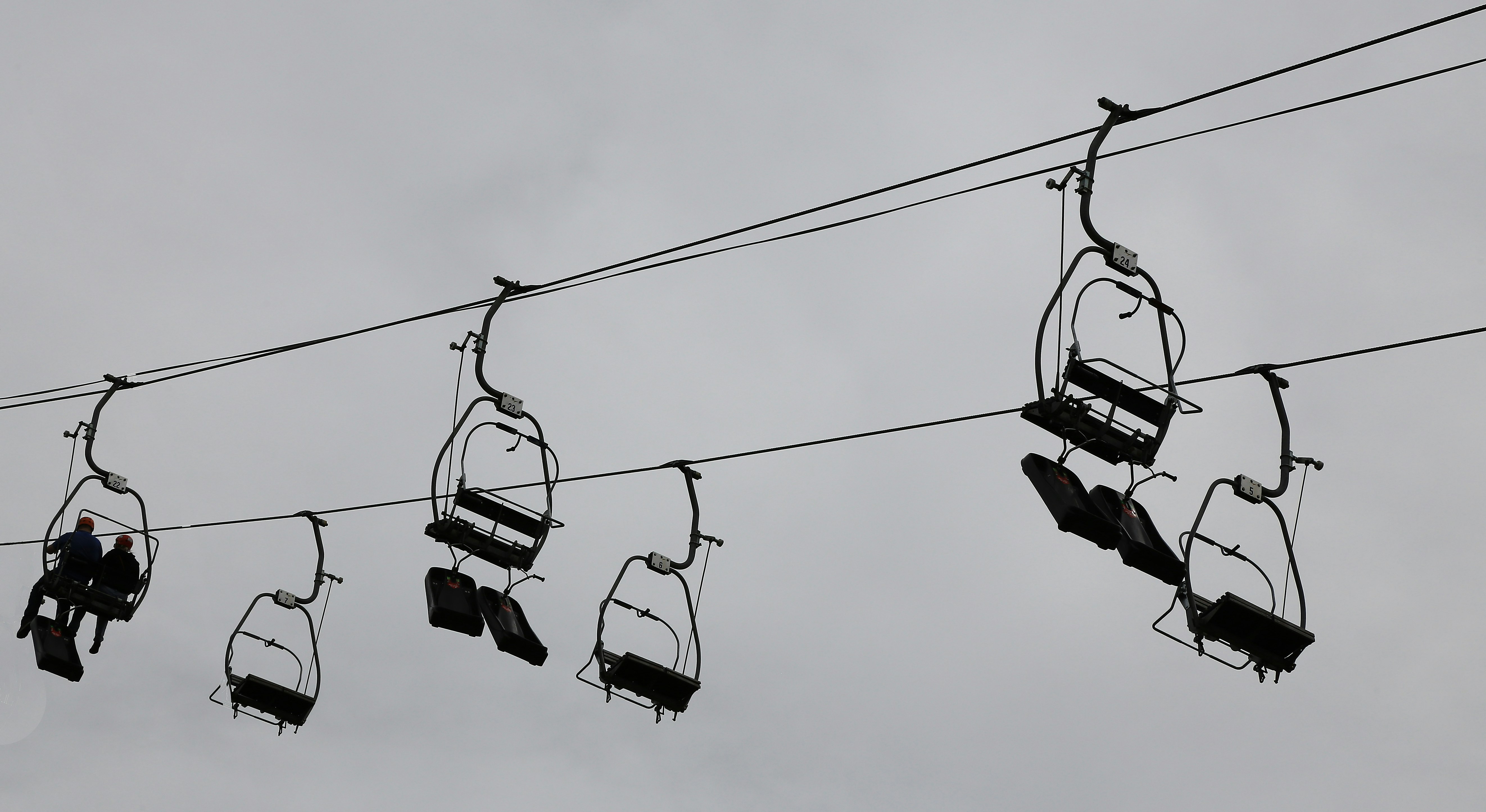 cable car under white sky